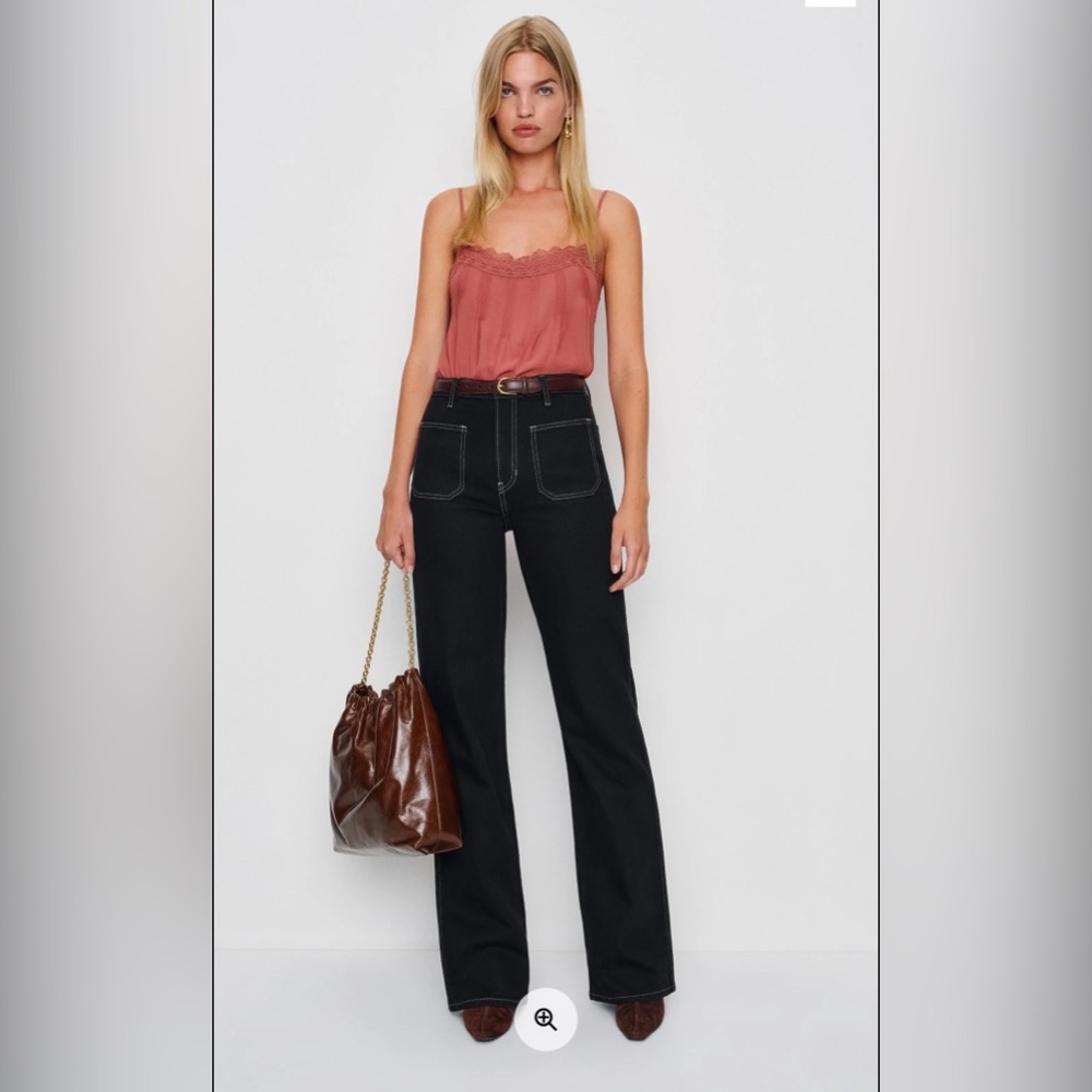 Reformation - Alyssa Stretch High-Rise Wide Leg Long Jeans - SZ 26